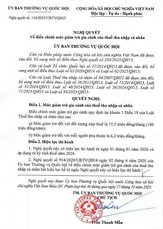 Giảm trừ gia cảnh 2026